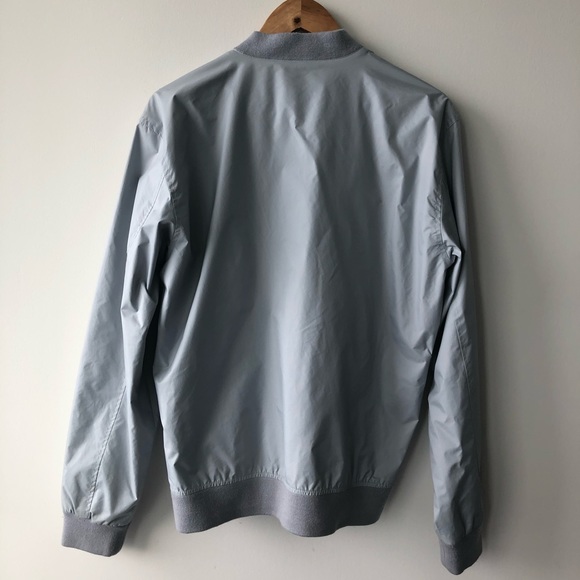 Giordano Matte Light Grey Bomber Windbreaker - Picture 6 of 6